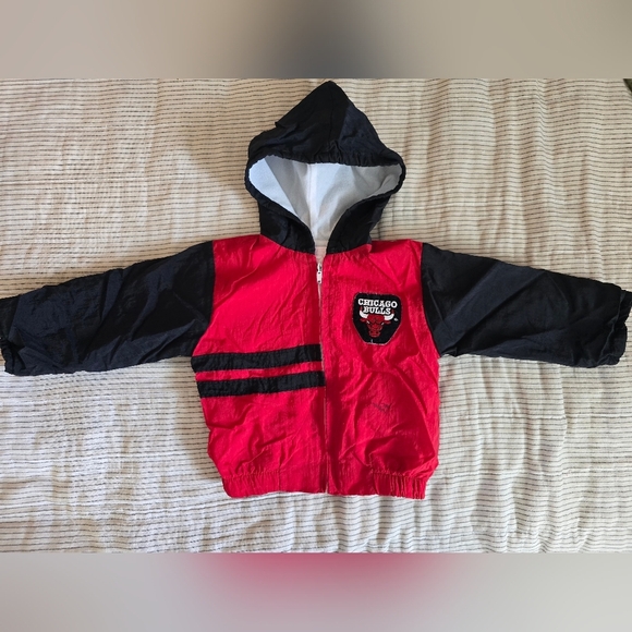 VTG 90s Chicago Bulls Basketball NBA Babyfair Lined Zip Up Jacket 2T EUC Vintage - Picture 1 of 5